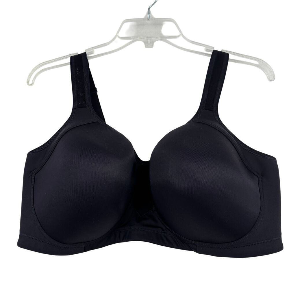 Vanity‎ Fair Sports Bra Size 40DD Black Full Figure Wire Free Support Comfort
